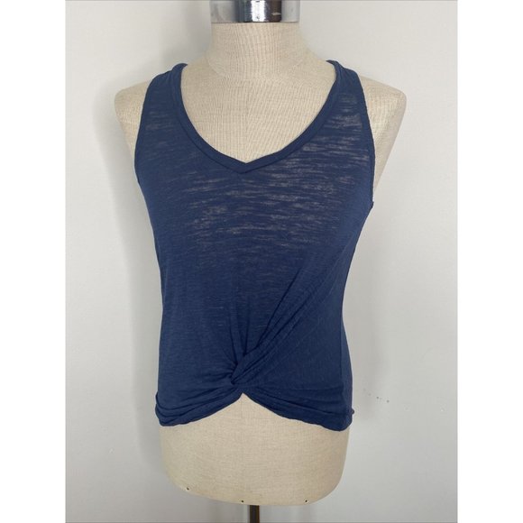 Altar'd State tank top size S Womens Navy Blue Knot Front V Neck Racerback - Picture 1 of 6